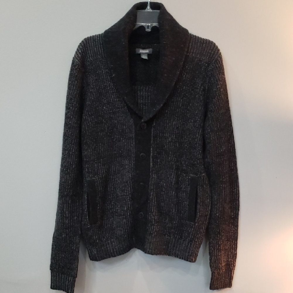 Kenneth Cole Reaction Cardigan Sweater Mens M Shawl Collar Eclectic Grandpa